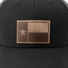 Load image into Gallery viewer, Texas Flag Hat | Leather Patch Trucker Hat