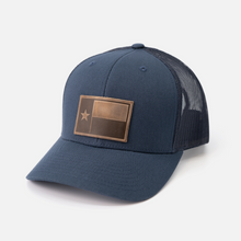 Load image into Gallery viewer, Texas Flag Hat | Leather Patch Trucker Hat