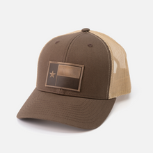 Load image into Gallery viewer, Texas Flag Hat | Leather Patch Trucker Hat