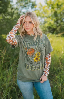 Thankful and blessed tee