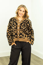 Load image into Gallery viewer, Cropped Leopard Cardigan
