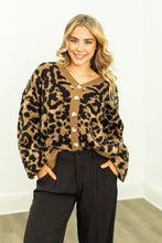 Load image into Gallery viewer, Cropped Leopard Cardigan
