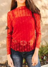 Load image into Gallery viewer, Lariat lace long sleeve Red
