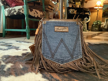Load image into Gallery viewer, Denim Fringed Wrangler Crossbody
