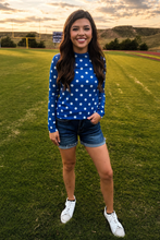 Load image into Gallery viewer, Kickoff Season Blue Mesh Top
