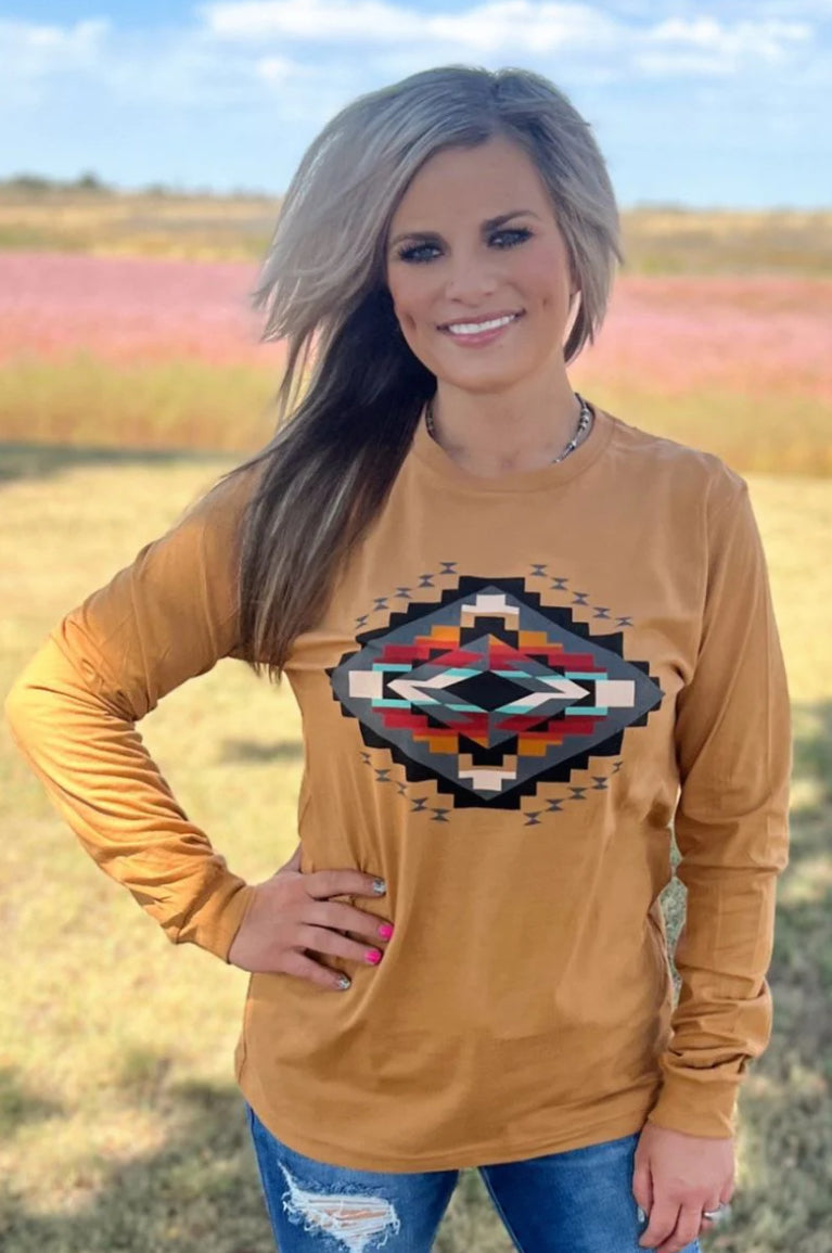 Fall sunset long sleeve tee