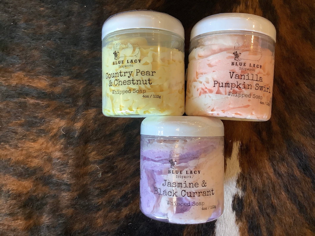 Blue Lacy Whipped Soap