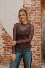 Load image into Gallery viewer, Bronzed Brown Mesh Top
