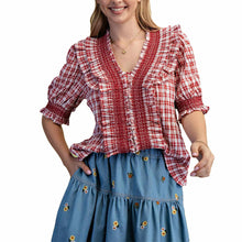 Load image into Gallery viewer, Gingham Ruffle Top
