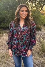 Load image into Gallery viewer, Wildberry Paisley Top
