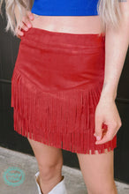 Load image into Gallery viewer, Fort Worth Fringe Skirt RED
